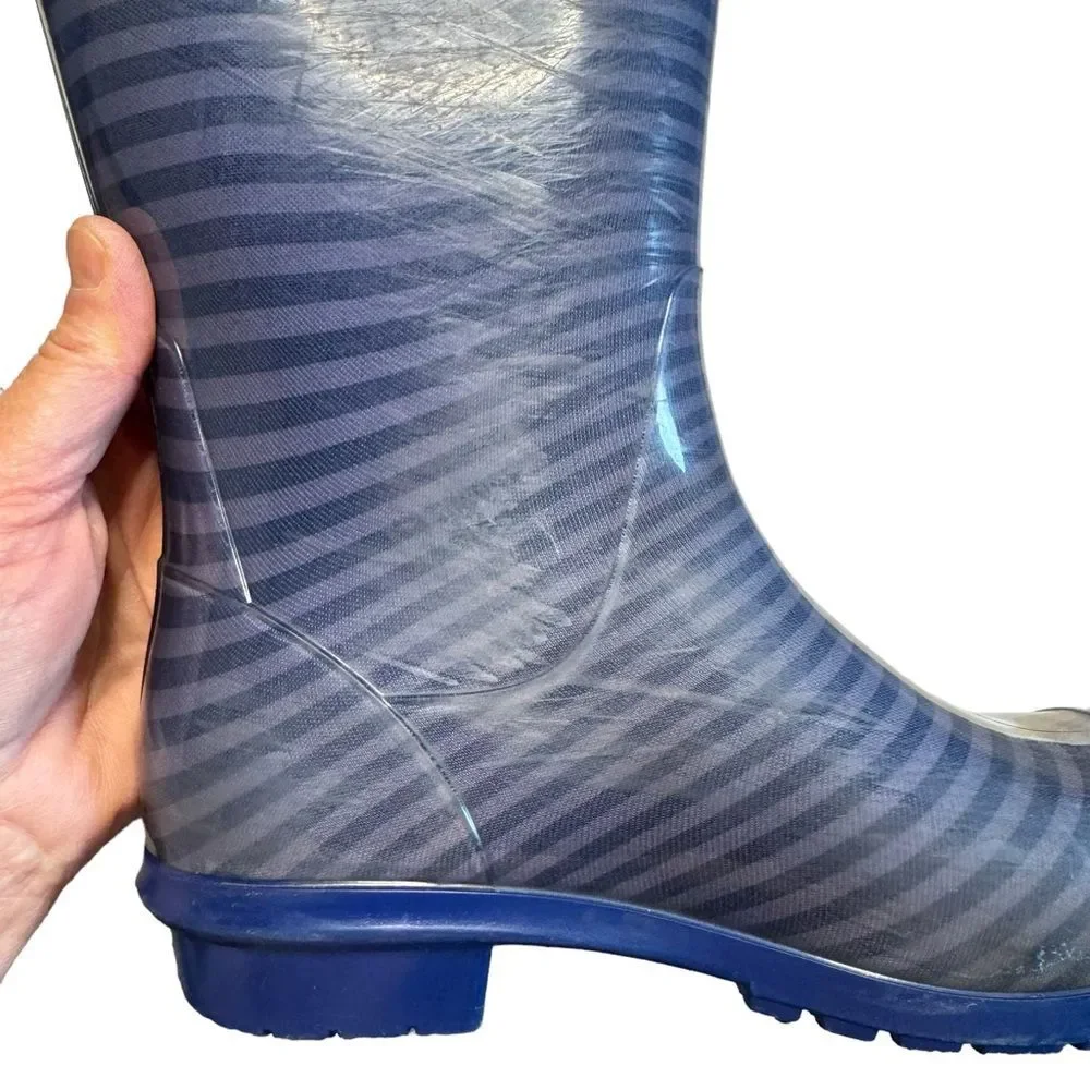 Ugg Raana Girl's Rain Boots Blue Striped Size 2